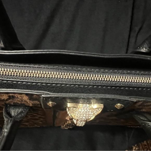 New! Aldo Handbag Leopard and Gold Studs - Picture 4 of 10